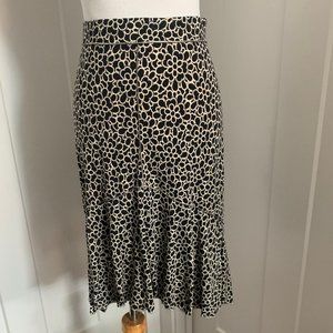 Studio M Black/Cream Patterned Skirt Size S